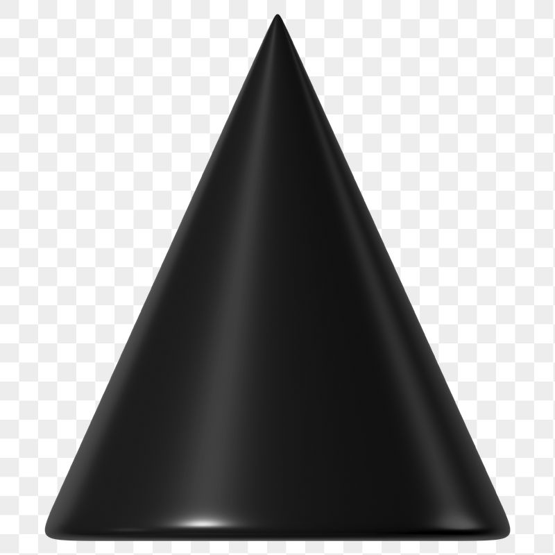 3D black cone png, geometric | Free PNG - rawpixel