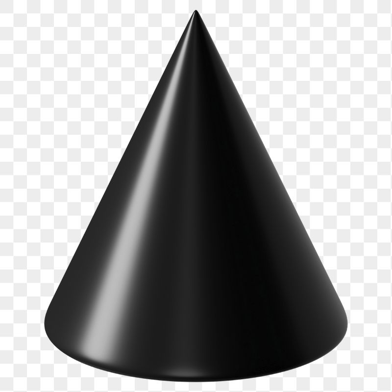 3D black cone png, geometric | Free PNG - rawpixel