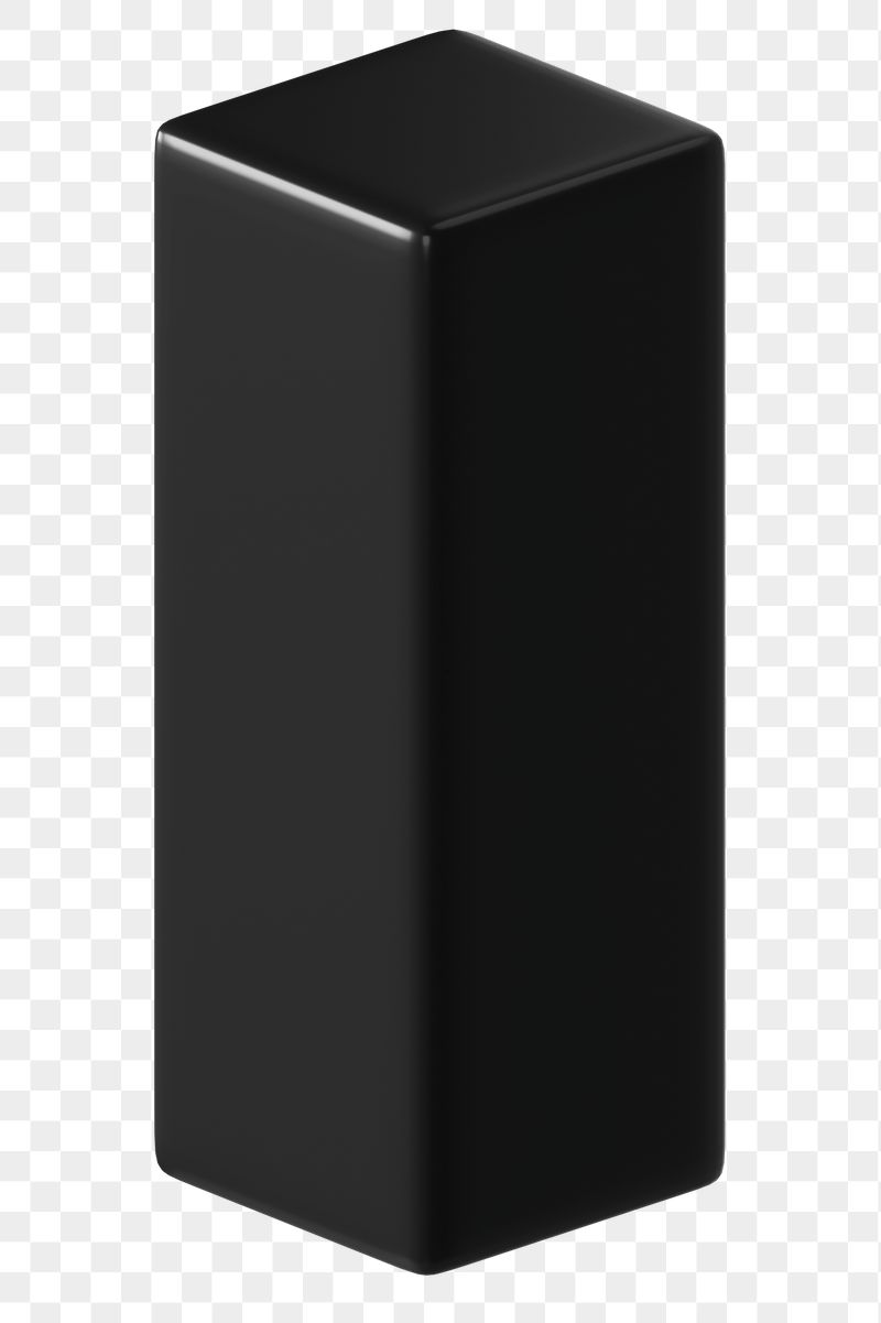 3D black cuboid png, geometric | Free PNG - rawpixel