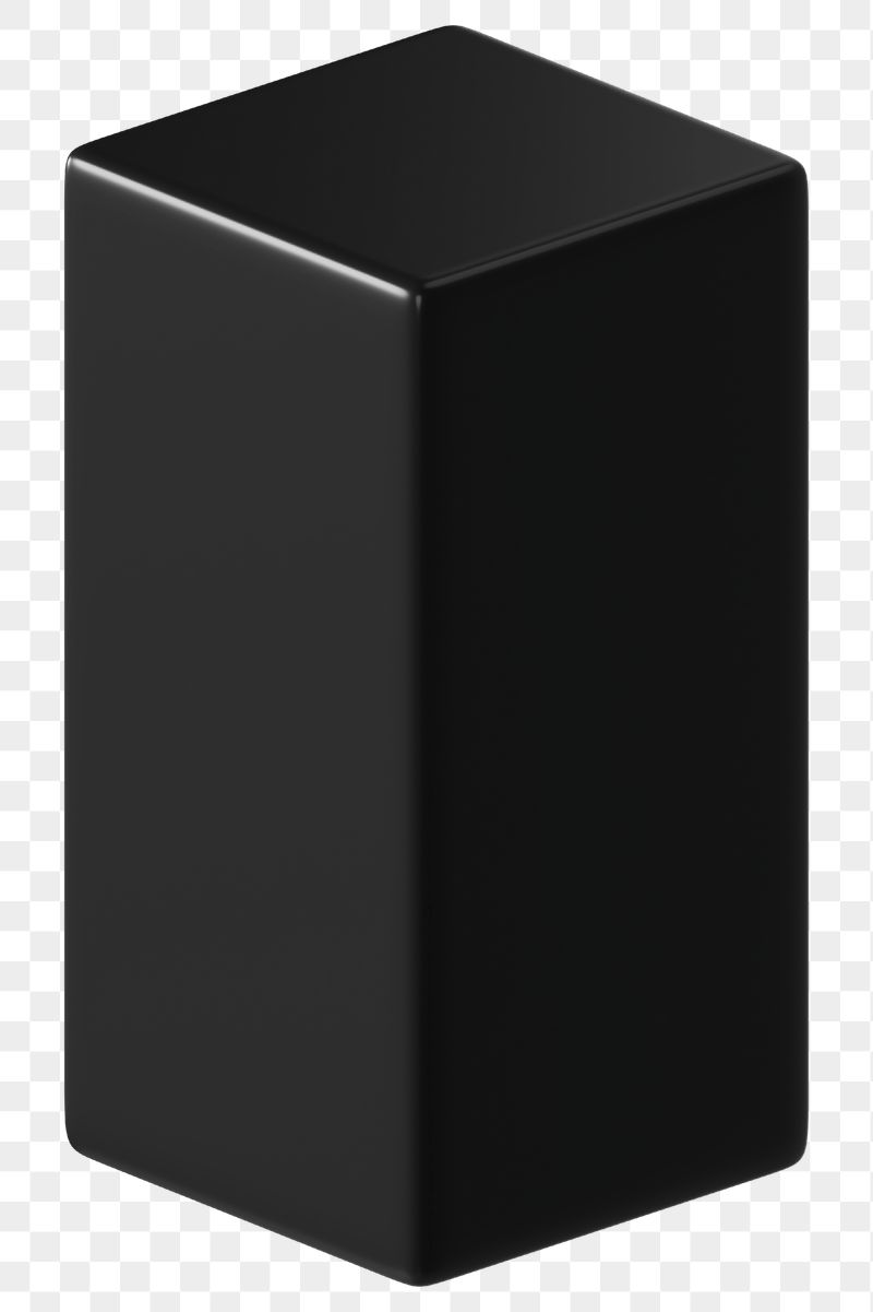 3D black cuboid png, geometric | Free PNG - rawpixel