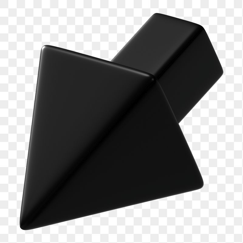 3D black cursor png, pointing | Free PNG - rawpixel