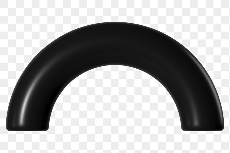 3D black half torus clip | Free PNG - rawpixel