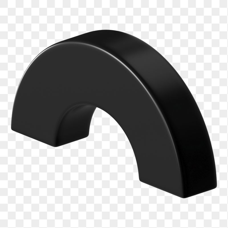 3D black half torus clip | Free PNG - rawpixel