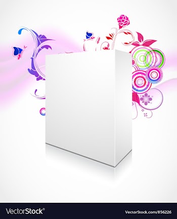 3d blanck box with floral background vector image