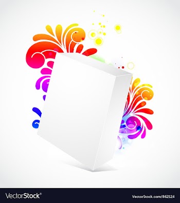 3d blanck box with floral background vector image