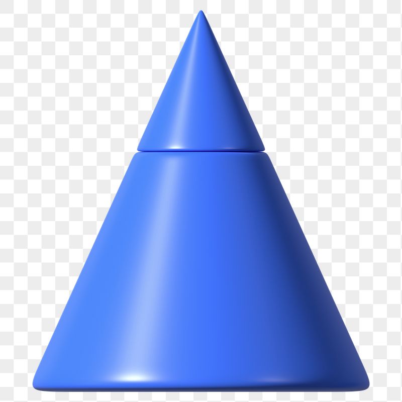 3D blue cone png, geometric | Free PNG - rawpixel