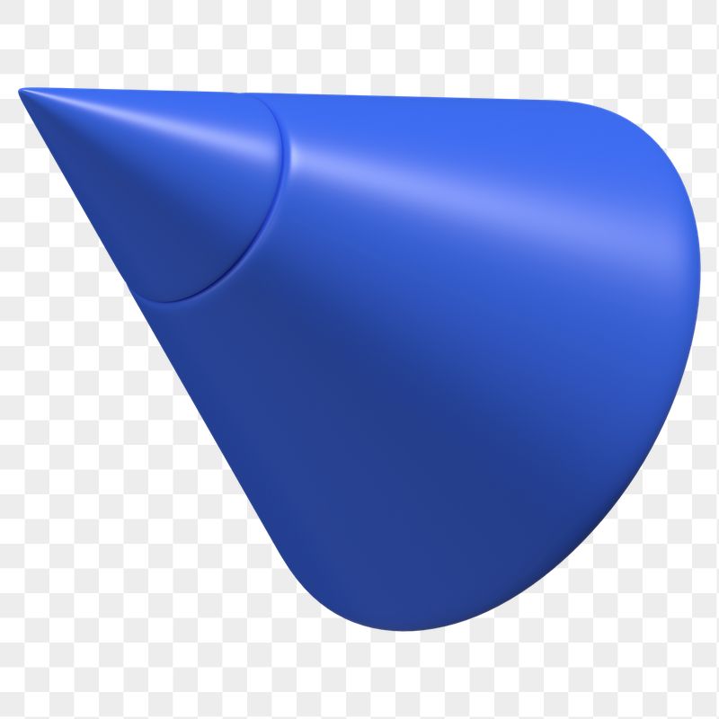 3D blue cone png, geometric | Free PNG - rawpixel