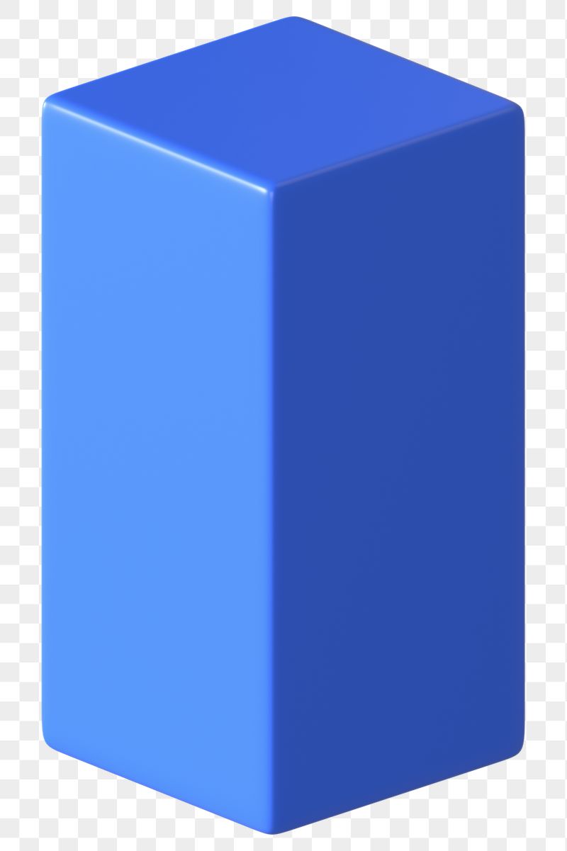 3D blue cuboid png, geometric | Free PNG - rawpixel