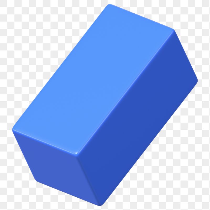 3D blue cuboid png, geometric | Free PNG - rawpixel