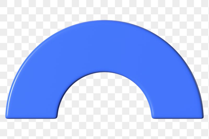 3D blue half torus clip | Free PNG - rawpixel