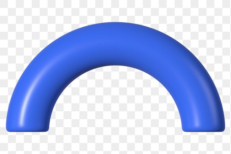 3D blue half torus clip | Free PNG - rawpixel