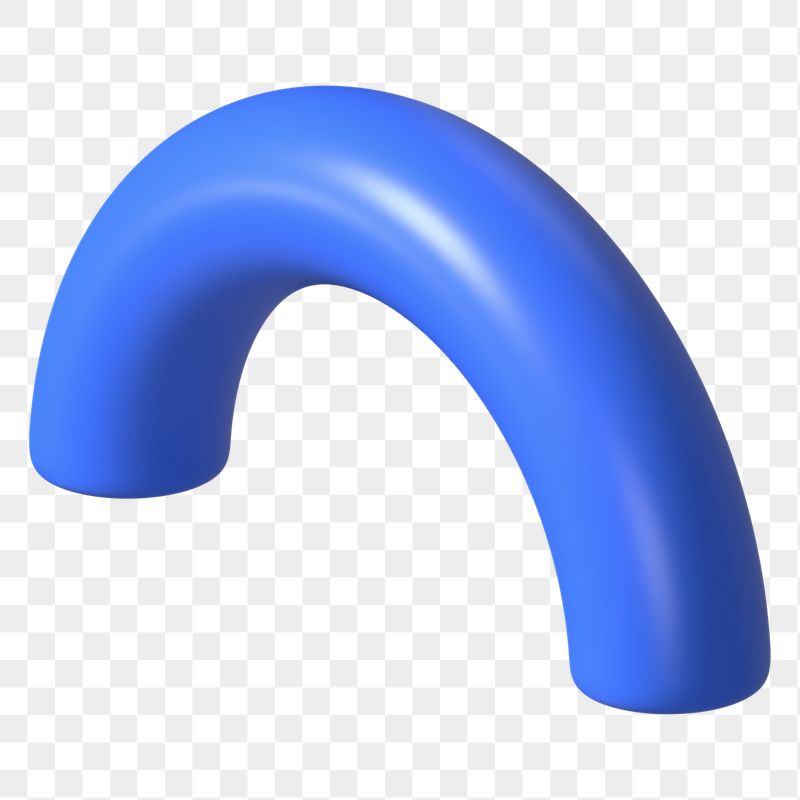 3D blue half torus clip | Free PNG - rawpixel