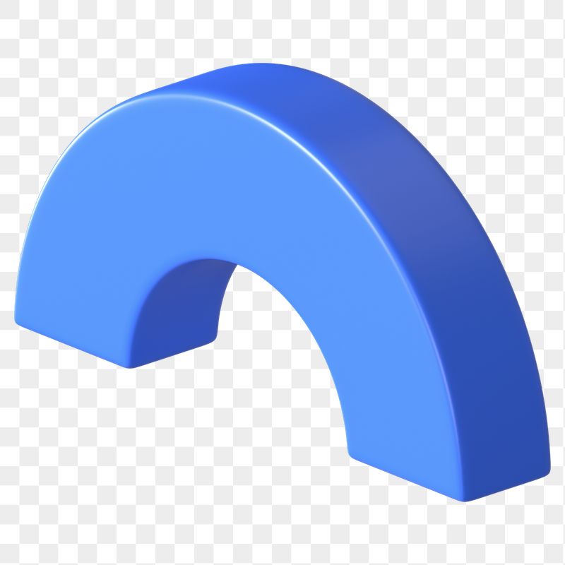 3D blue half torus clip | Free PNG - rawpixel