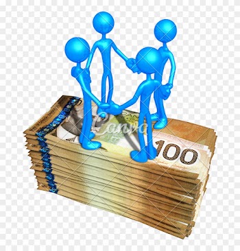 3d Blue Man Illustration Standing On Money - 3d Blue Man Illustration Standing On Money