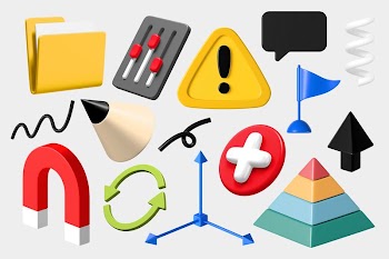 3D business icon element set | Free Photo - rawpixel