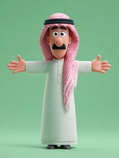 3D Cartoon Saudi Man Character 3D Cartoon Saudi Man Character