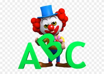 3d Clown Learns His Alphabet - Clown With Speech Bubble