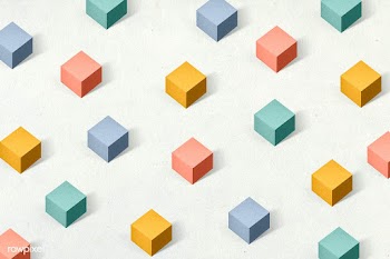 3D colorful paper craft cubic patterned background | Free  illustration - 2357657