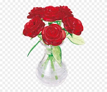3d Crystal Puzzle - 6 Red Roses In The Vase (puzzle) Toys/spielzeug