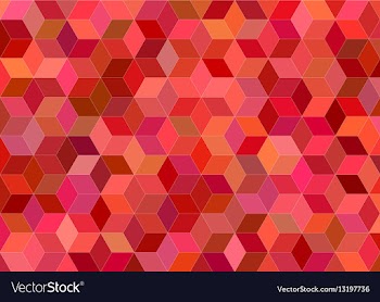 3d cube mosaic background design in red tones vector image
