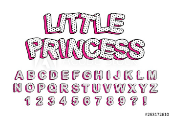 3D cute kids letters with pink shadow. Lol doll surprise style ...