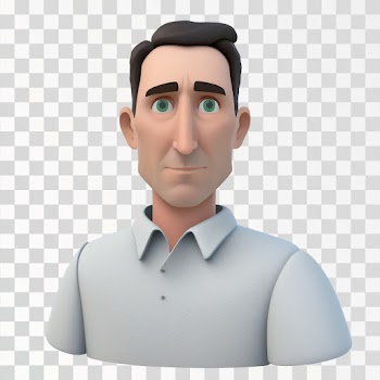 3D default avatar of male - PNG transparent