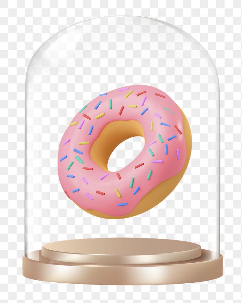 3D donut png glass dome | Free PNG - rawpixel