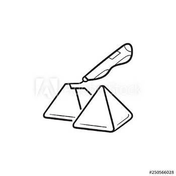 3d doodler pen and pyramids hand drawn outline doodle icon