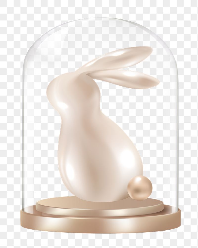 3D Easter bunny png glass | Free PNG - rawpixel