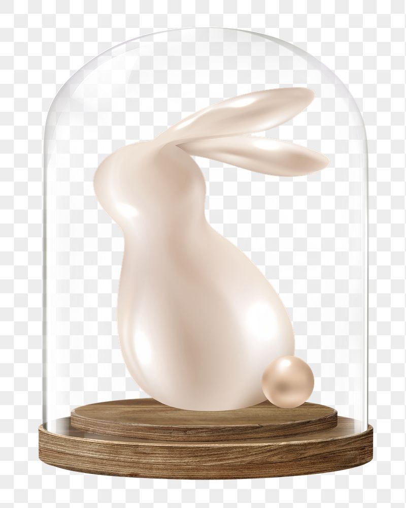 3D Easter bunny png glass | Free PNG - rawpixel