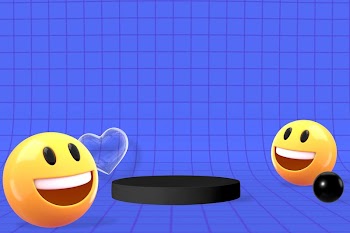 3D emoticons background, blue product | Free Photo - rawpixel