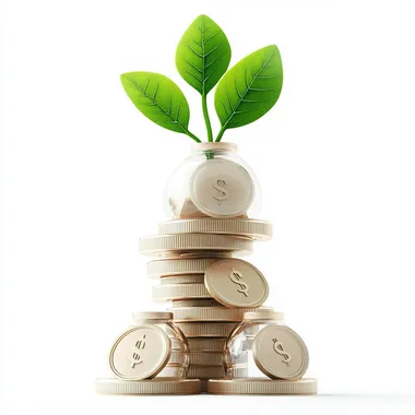 3D Finance Growth Icon: Symbol of Business Success and Economy 3D Finance Growth Icon: Symbol of Business Success and Economy