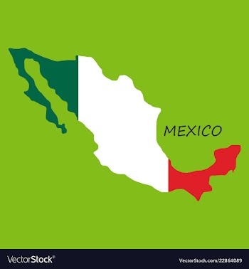 3d flag map of mexico vector image