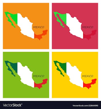 3d flag map of mexico vector image