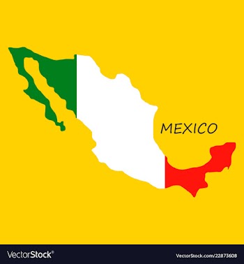 3d flag map of mexico vector image