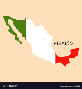 3d flag map of mexico vector image