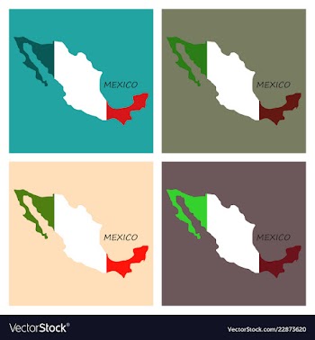 3d flag map of mexico vector image
