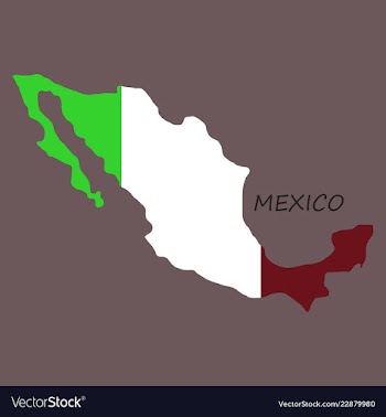 3d flag map of mexico vector image