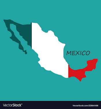 3d flag map of mexico vector image