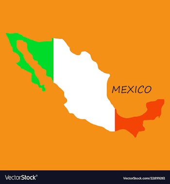 3d flag map of mexico vector image