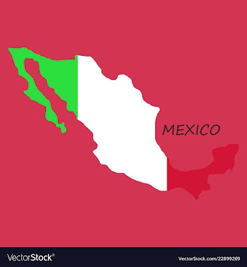 3d flag map of mexico vector image