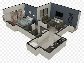 3D floor plan House plan - house 