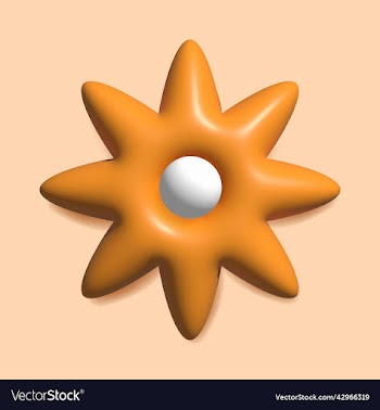 3d flower icon isolated on white