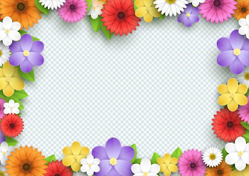 3d Flowers Border PNG - Vector - Free Download
