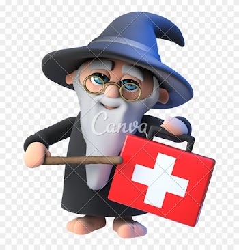 3d Funny Cartoon Wizard Magician Character Points His - Wand