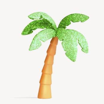3D glitter coconut tree, summer | Free Photo - rawpixel