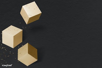 3D gold paper craft cubic patterned background | Free  illustration - 2356407