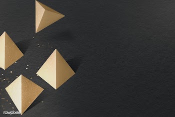 3D gold paper craft pentahedron patterned background | Free  illustration - 2352388