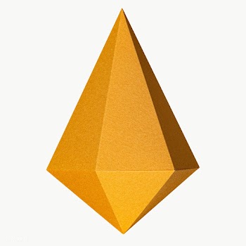 3D golden asymmetric hexagonal bipyramid paper craft design element | Free  transparent png - 2339793