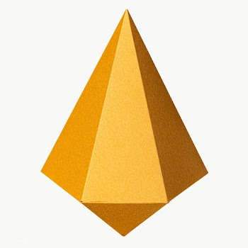 3D golden asymmetric hexagonal bipyramid paper craft design element | Free  transparent png - 2339801